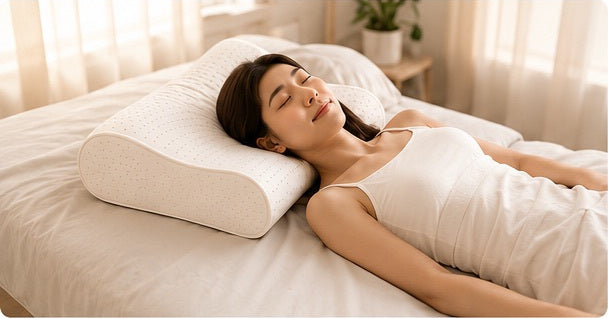 躺在 GETHA 天然乳膠枕上的睡眠情境